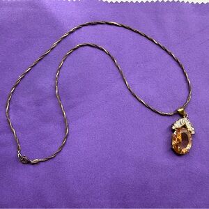 VTG Citrine and CZ necklace
